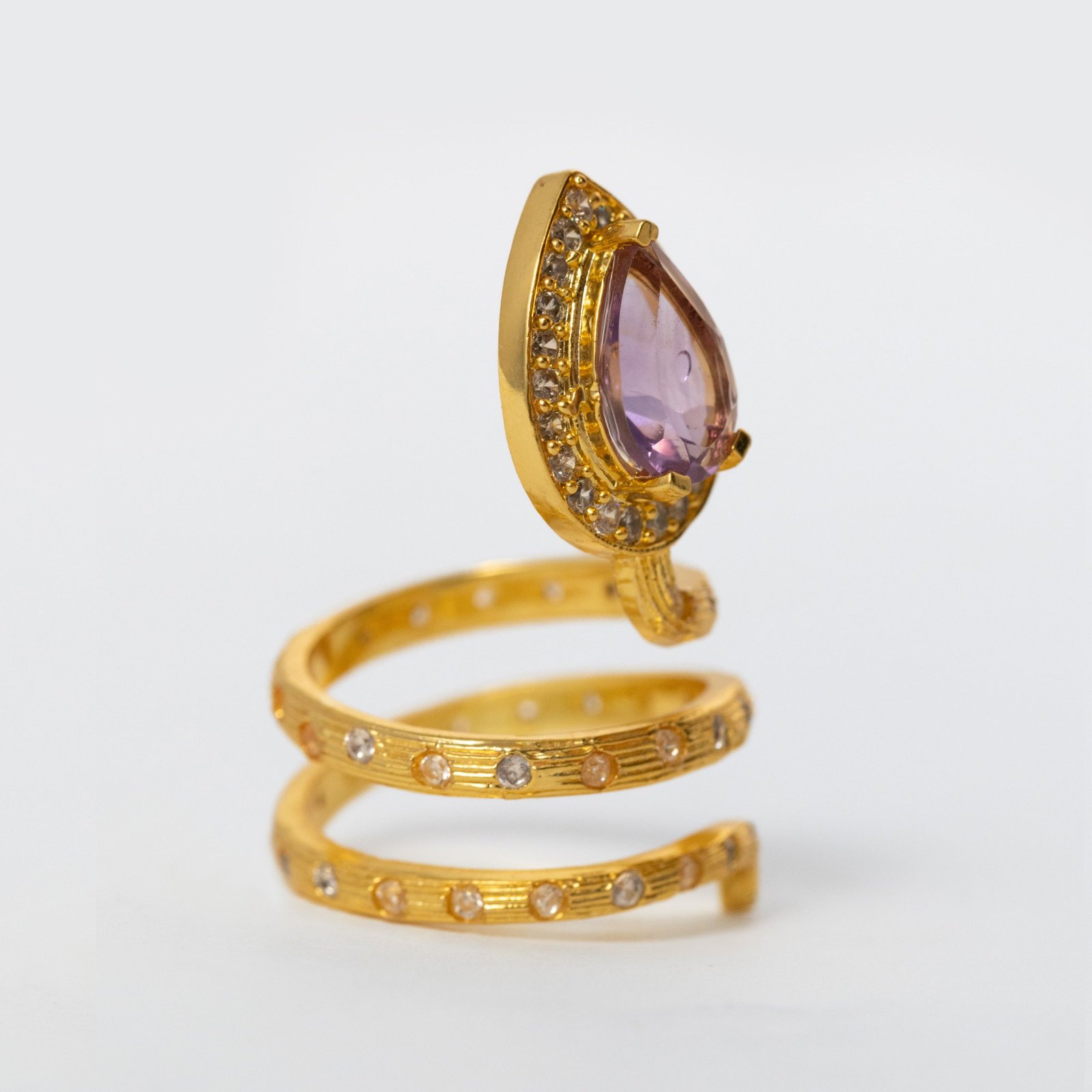 Gilded Coil Birthstone Ring