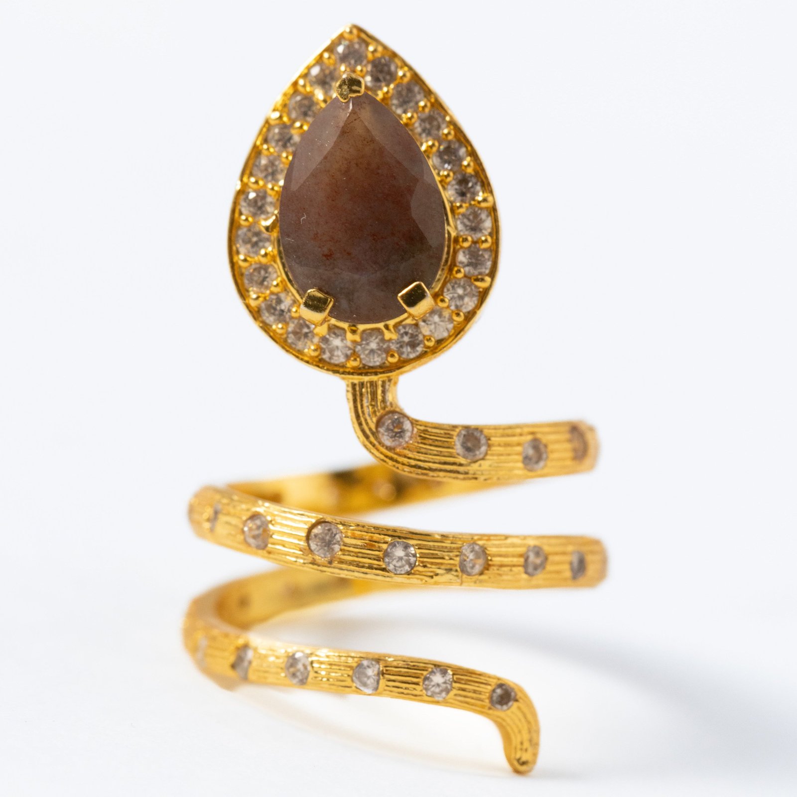 Gilded Coil Birthstone Ring