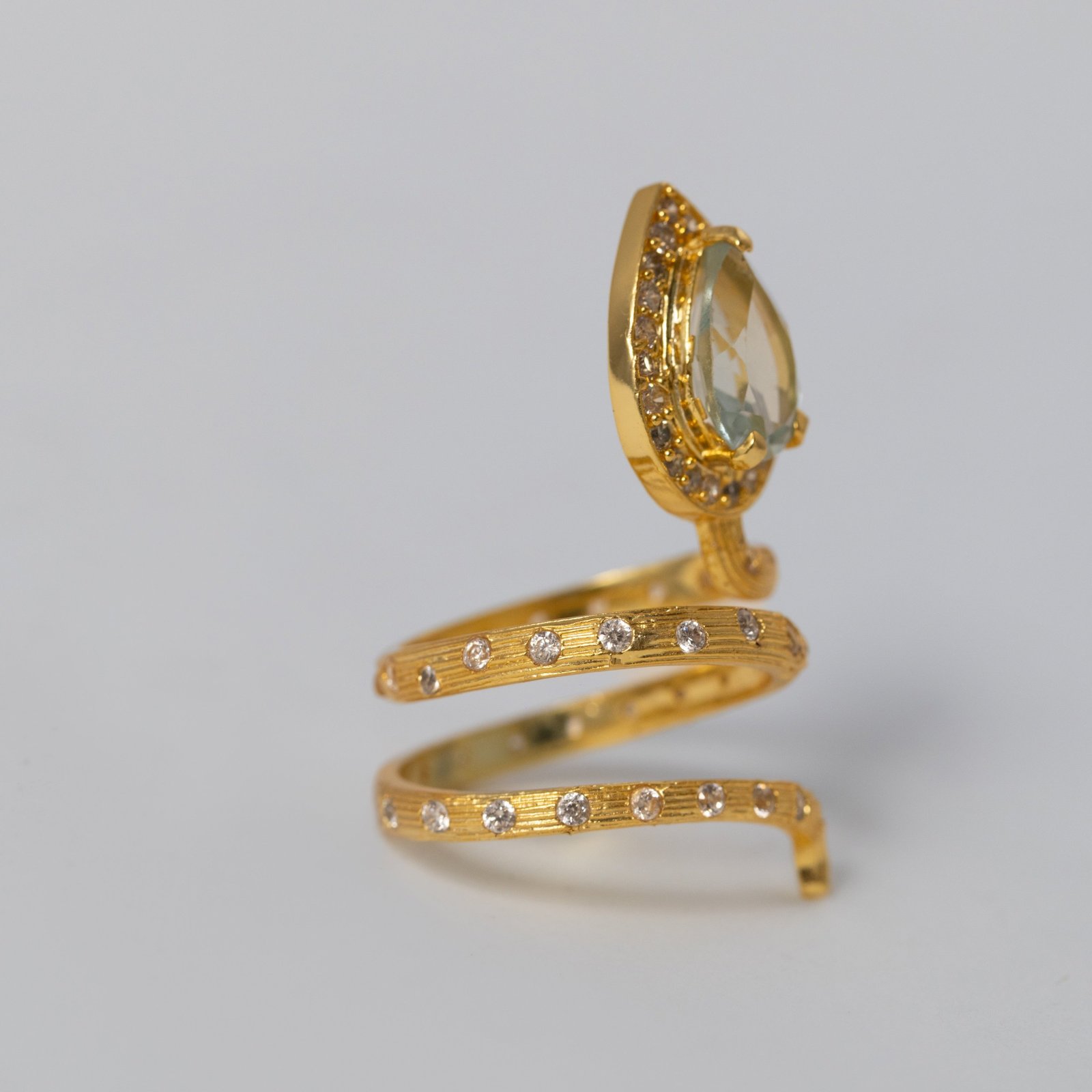 Gilded Coil Birthstone Ring