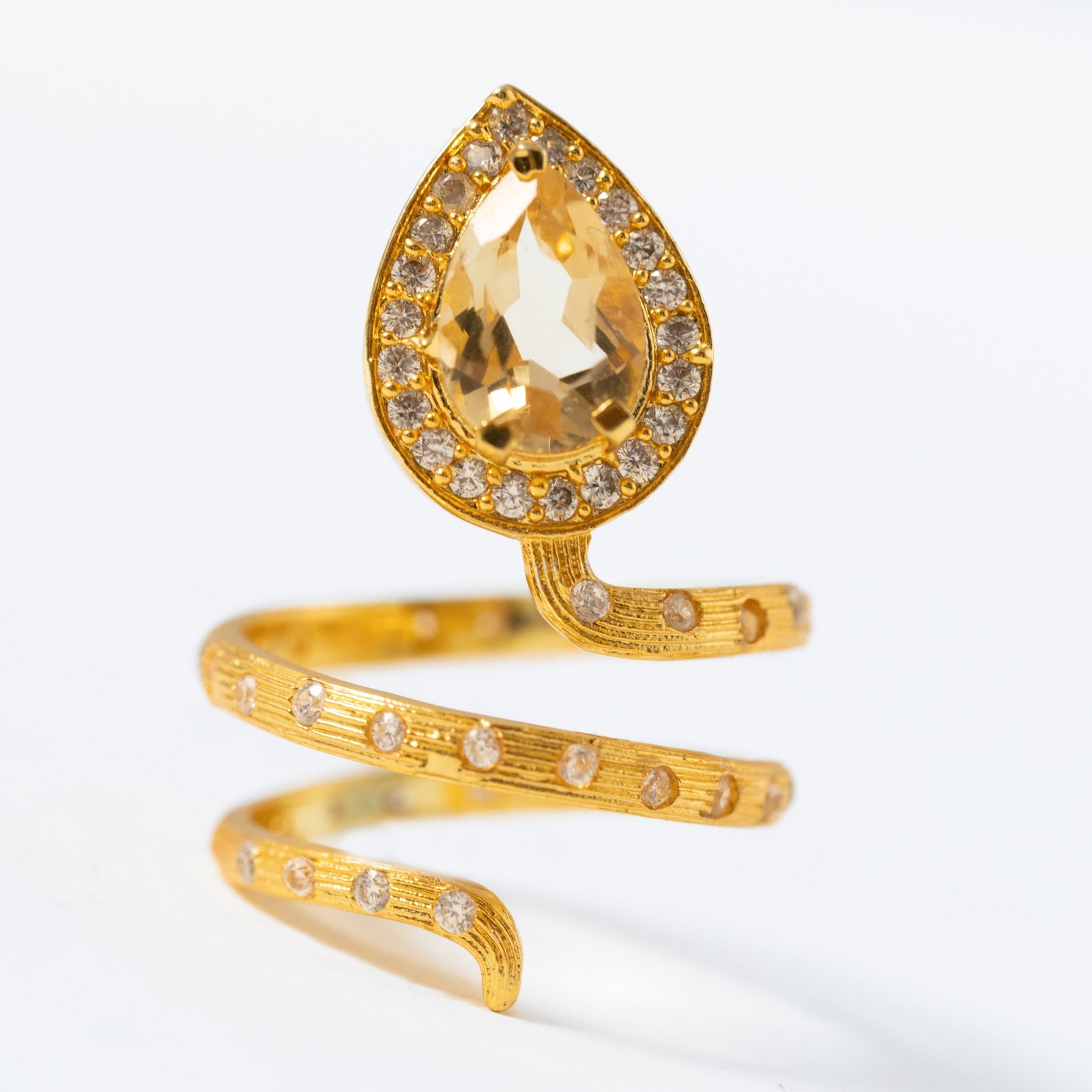 Gilded Coil Birthstone Ring