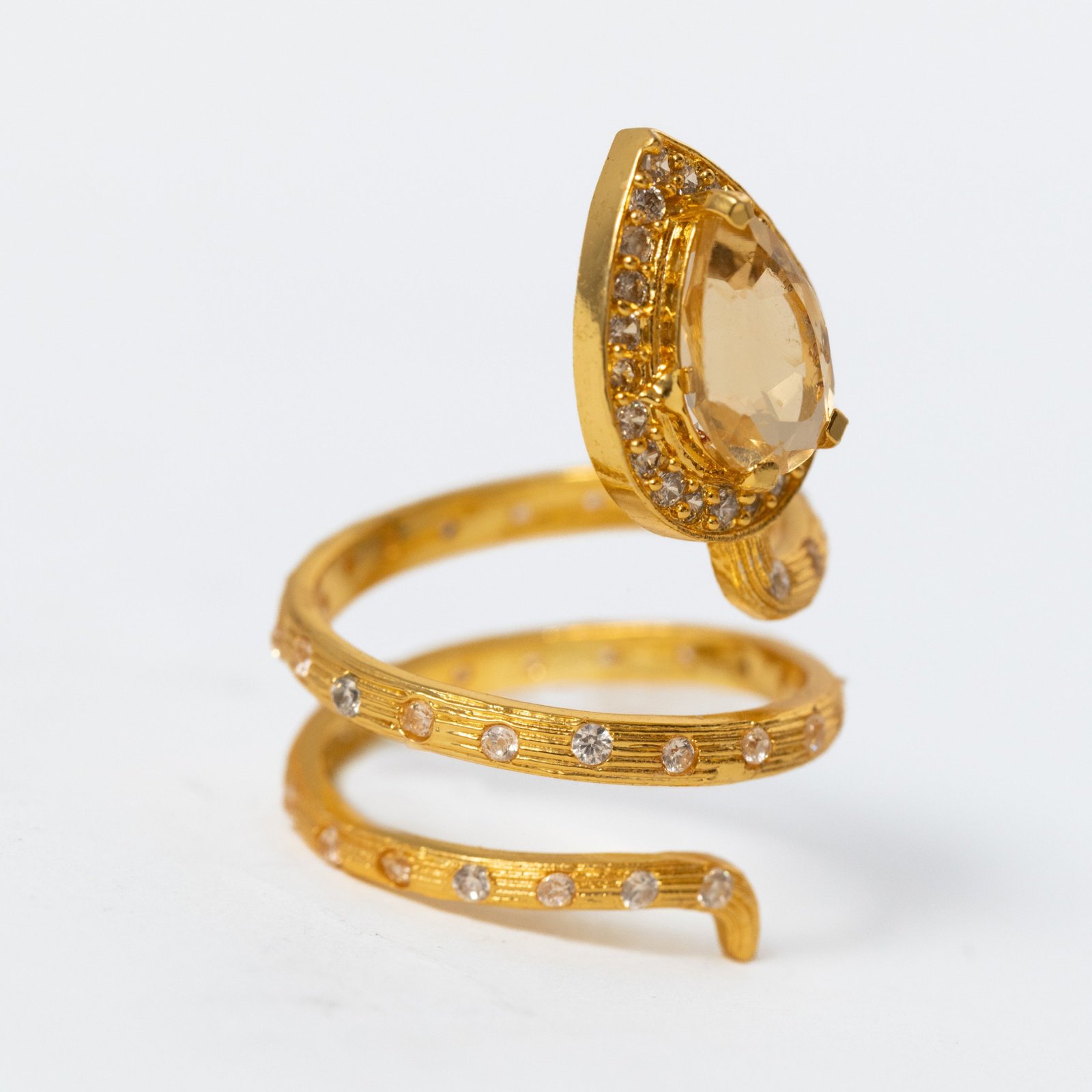 Gilded Coil Birthstone Ring