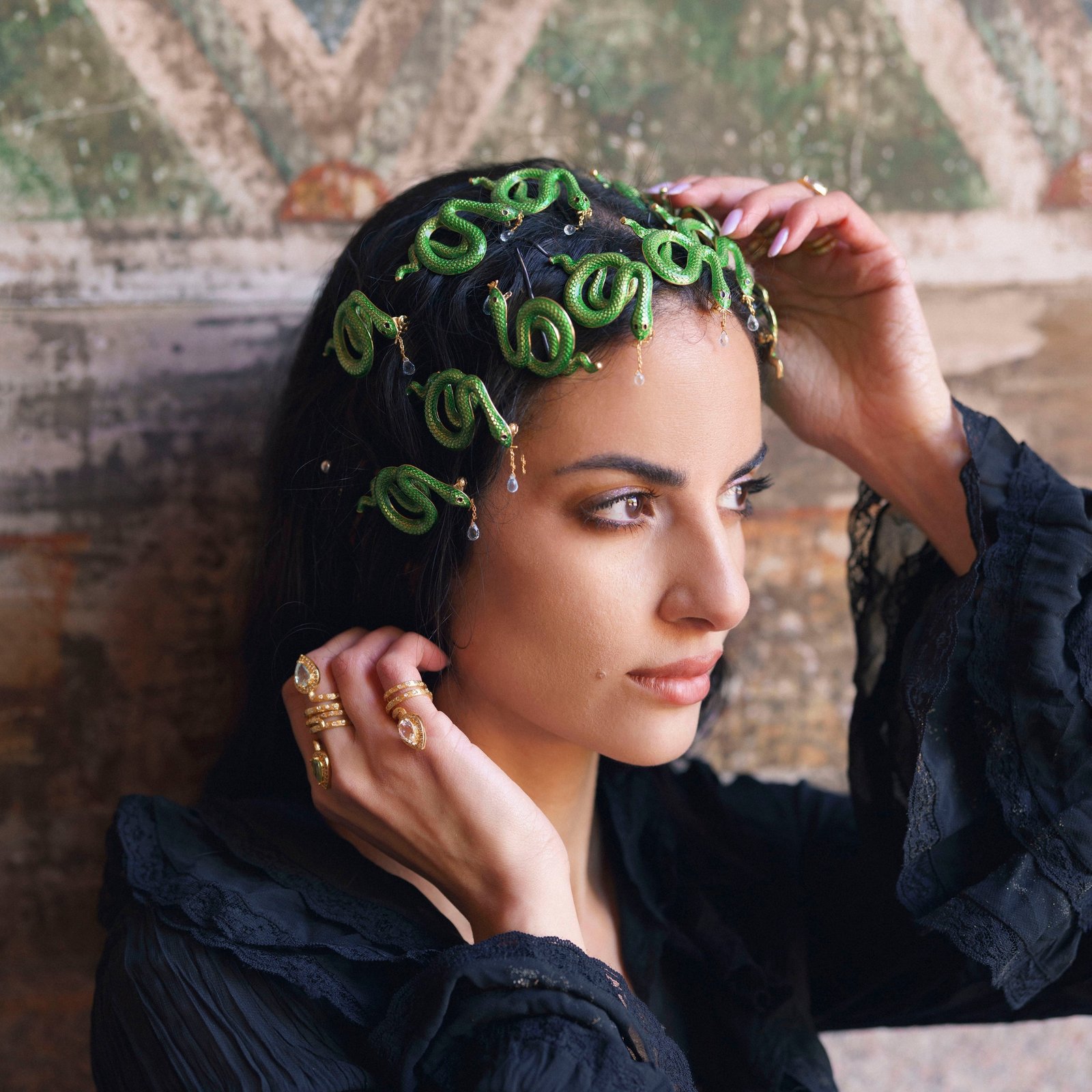 Green Snake Brooch