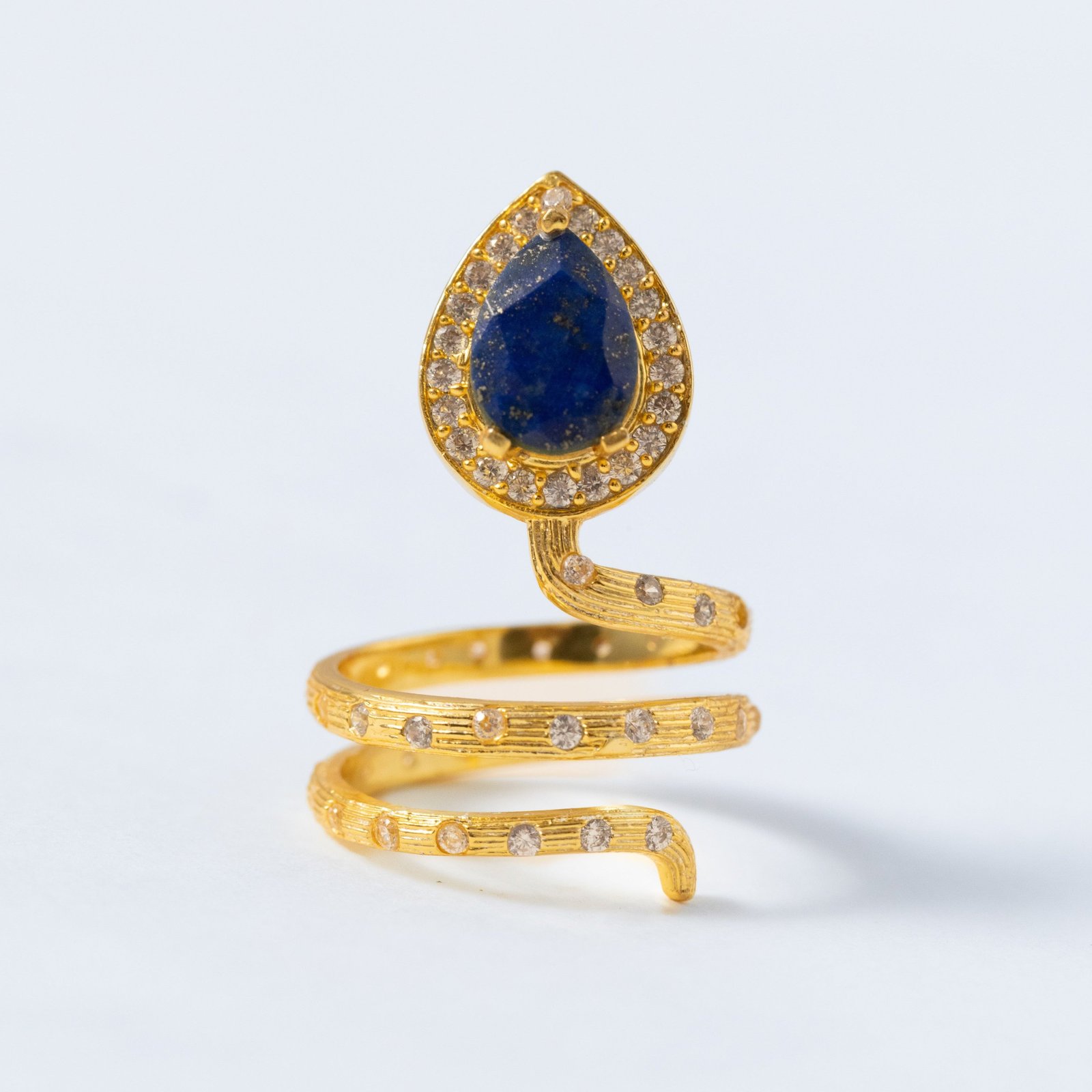 Gilded Coil Birthstone Ring