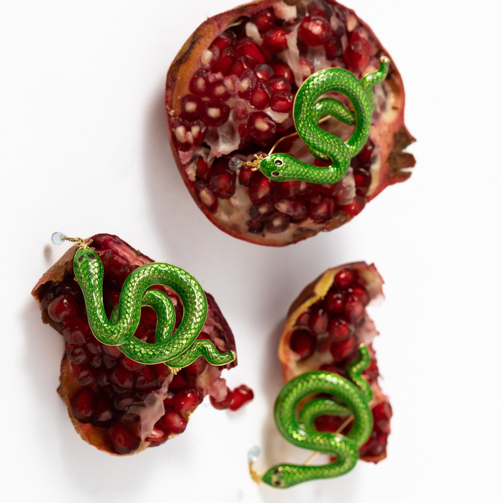 Green Snake Brooch