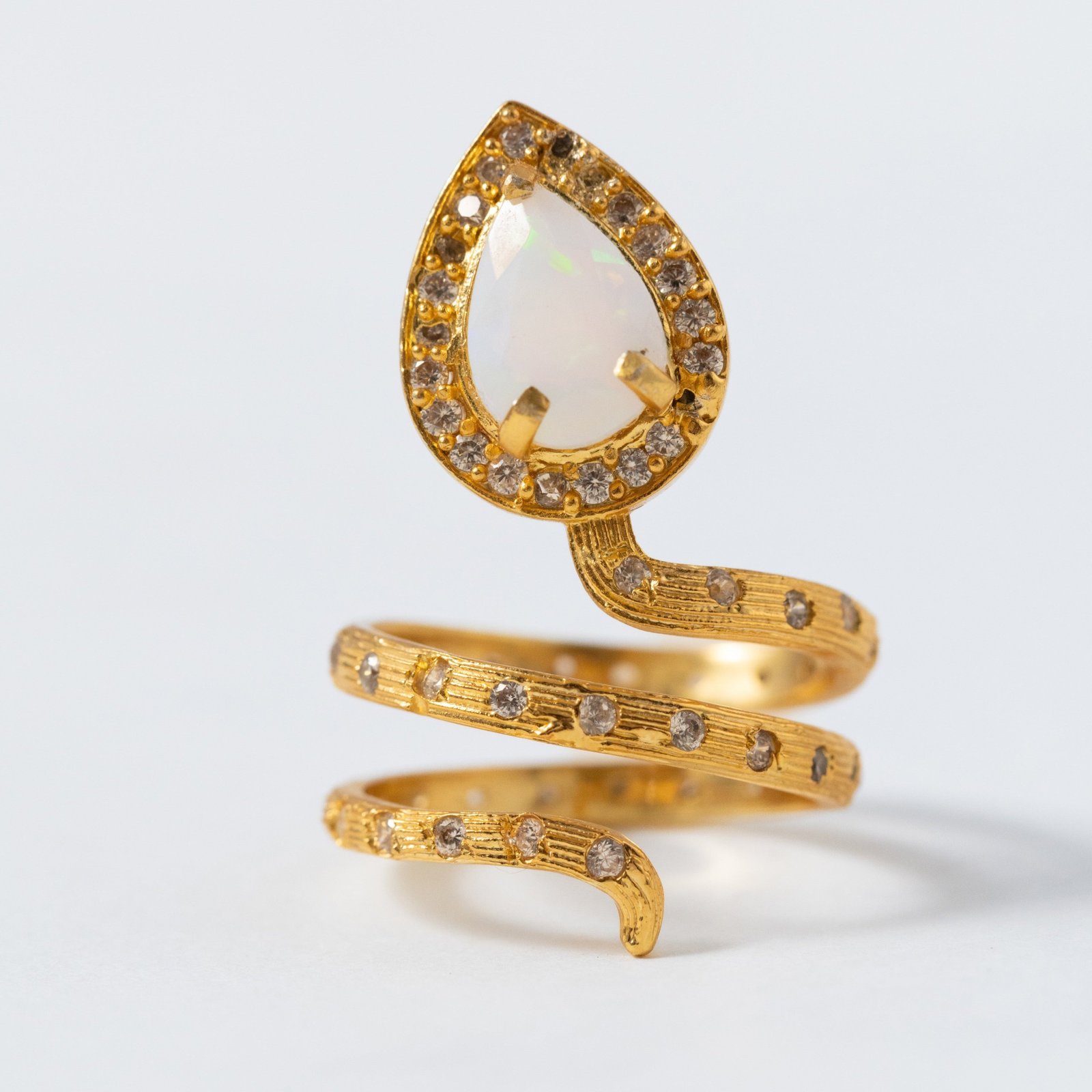Gilded Coil Birthstone Ring