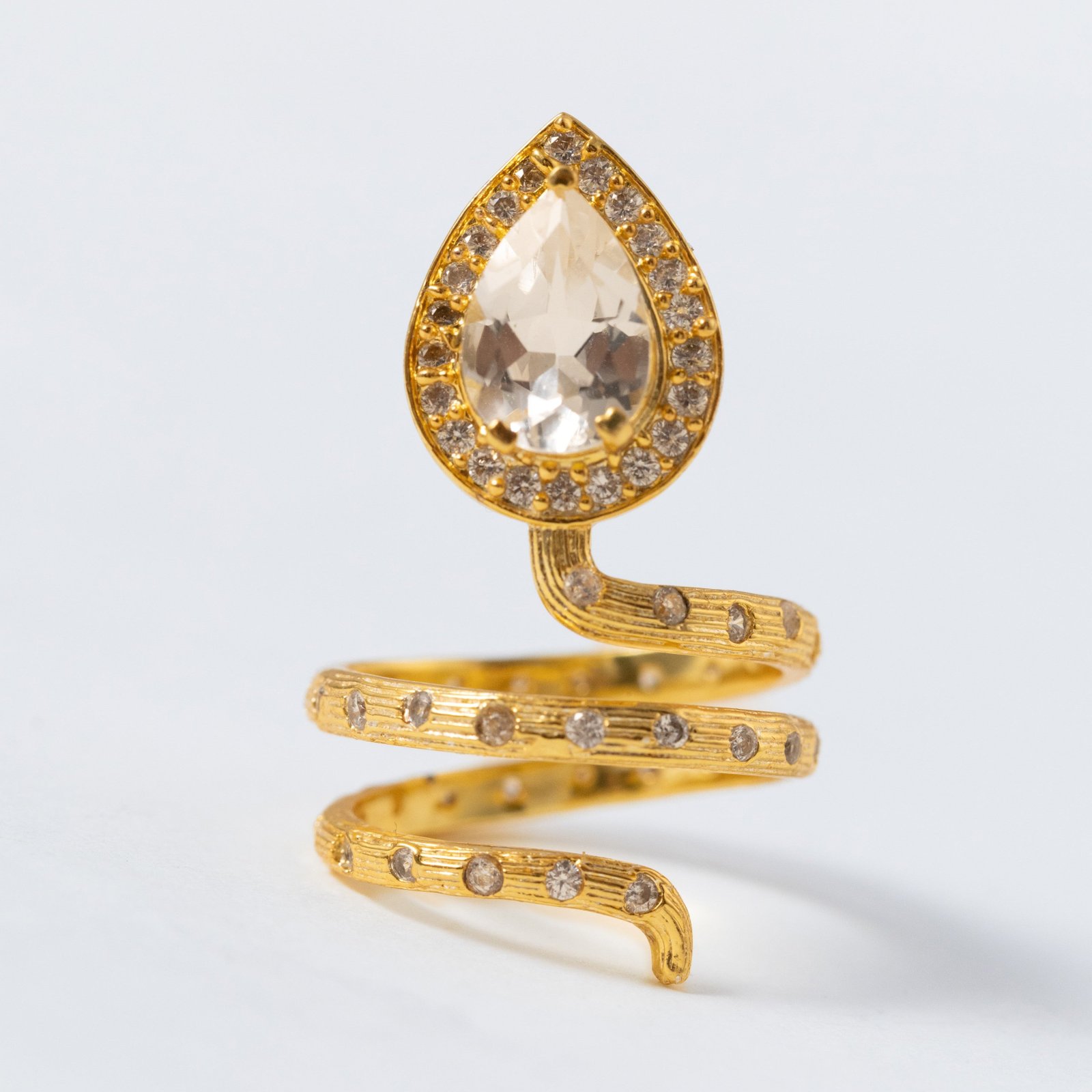 Gilded Coil Birthstone Ring